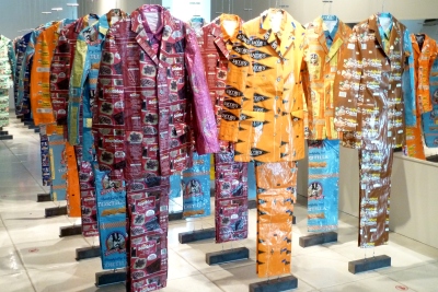 Suits made from packaging