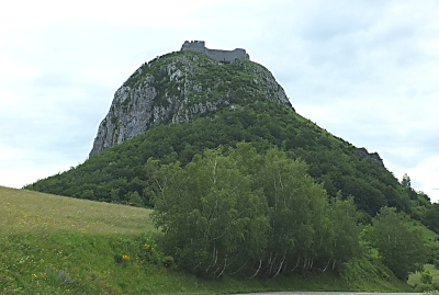 Montsegur Cathar stronghold on a high rock