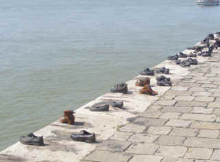 Riverbank shoes sculpture