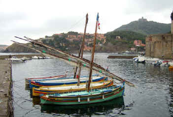 Collioure traditional fishing boats