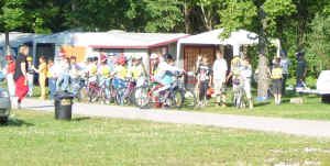 Cycling Proficiency lesson on campsite