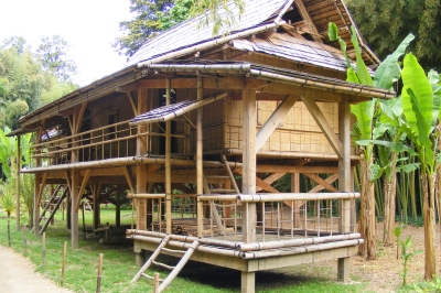 Laotian bamboo hut