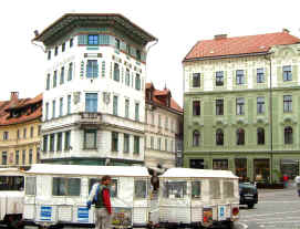 Ljubljana centre with petite train