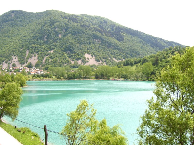 Turquoise lake at Most na Soci