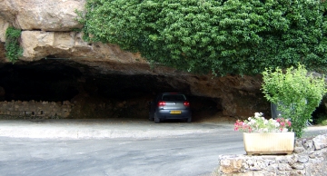 interesting parking place in a cave